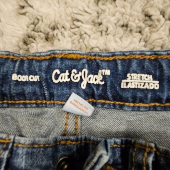 Cat & Jack Size 8 Kids Bootcut Stretch Blue Jeans - Picture 3 of 8